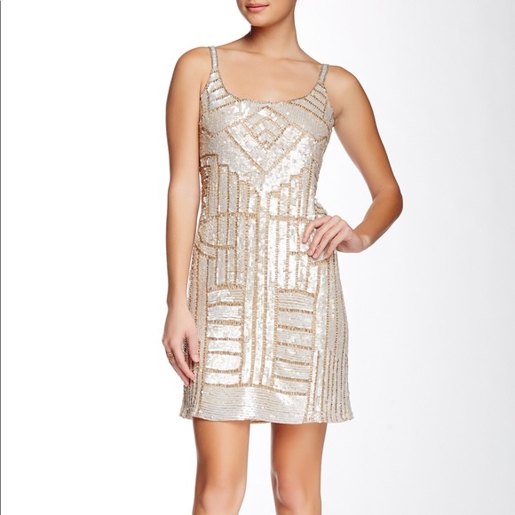 adrianna papell beaded tank dress Adrianna Papell Women's Beaded Floral Gown - Mahogany